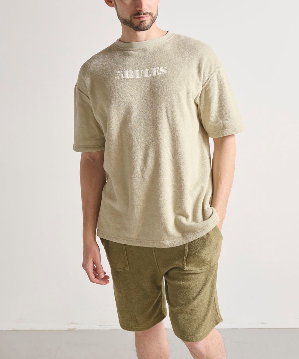 両面パイルハーフパンツ【コットン76%リネン24%】