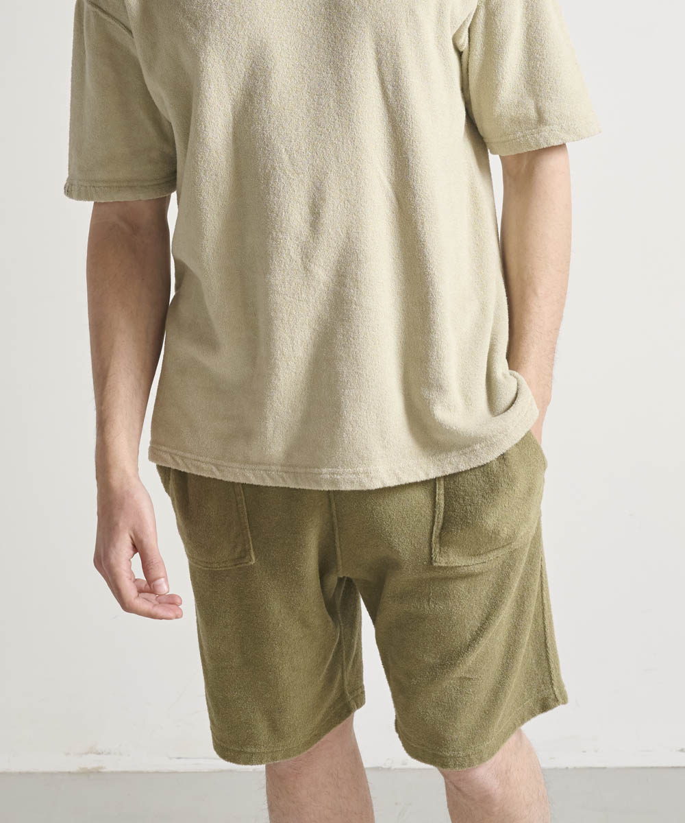 両面パイルハーフパンツ【コットン76%リネン24%】