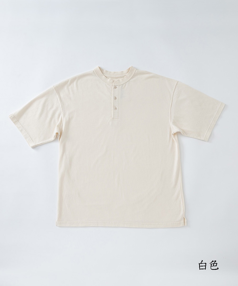 モイスト ヘンリーネック半袖Tシャツ【メンズ】