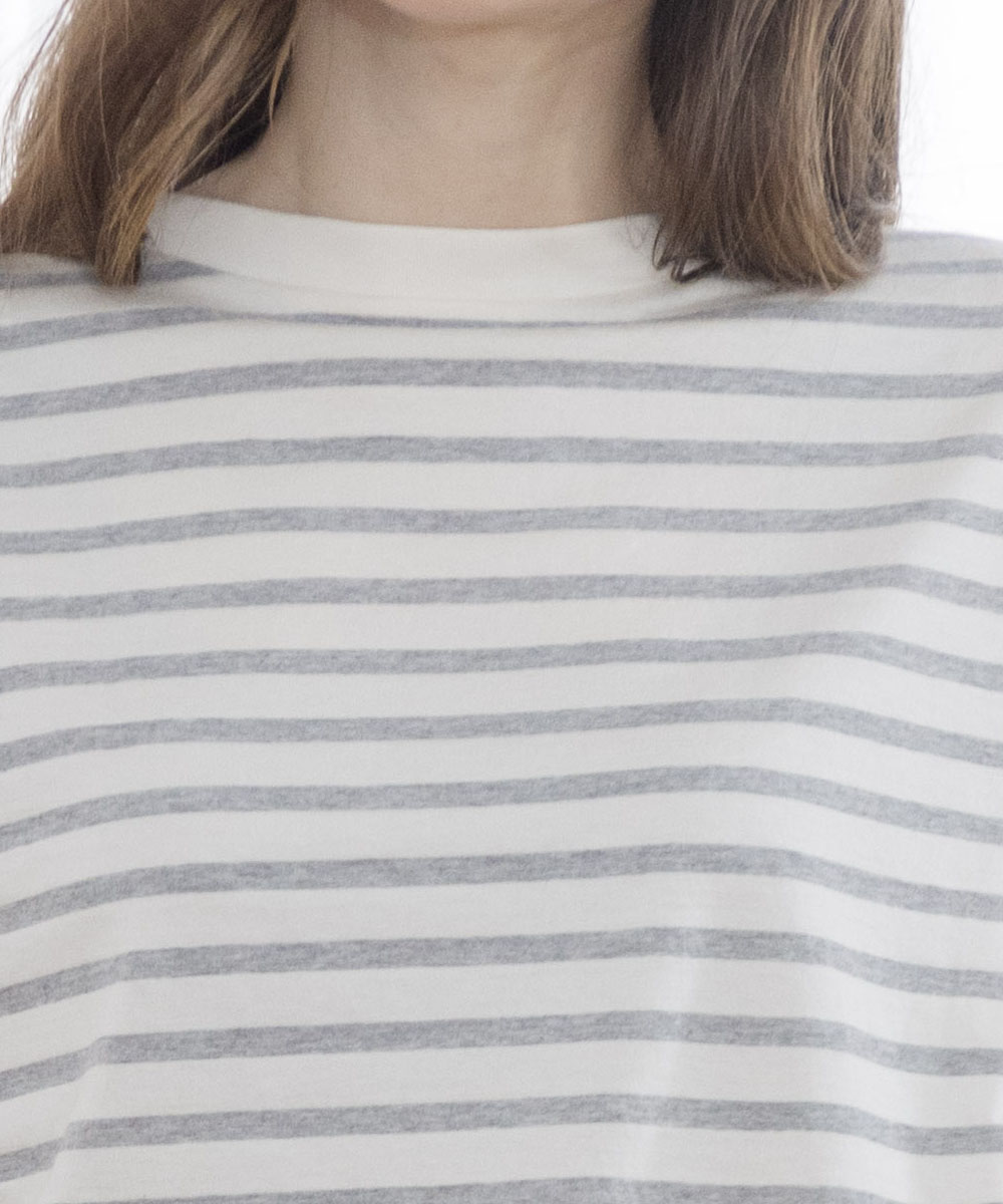 モイスト ボックス半袖Tシャツ ボーダー【レディース】