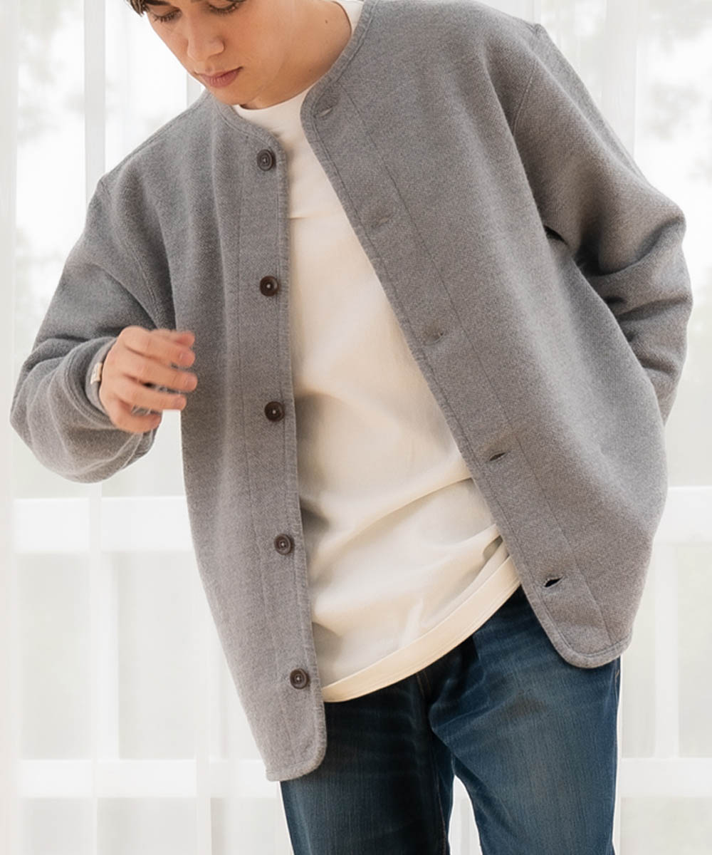 吊り鹿の子裏毛ジャケット【吊編み裏毛】