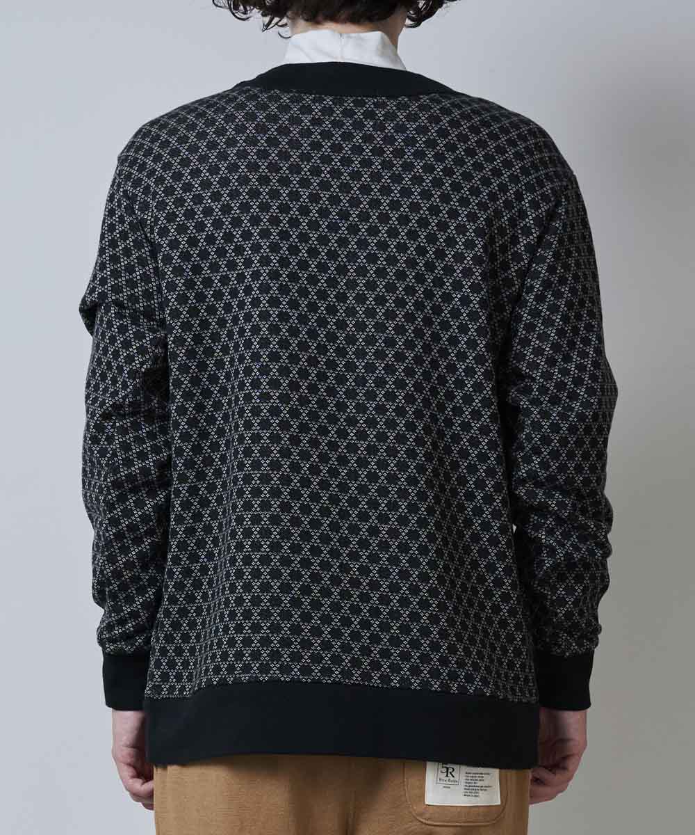 Negoro-Komonスウェットカーディガン【ジャガード裏毛】【コットン100%】