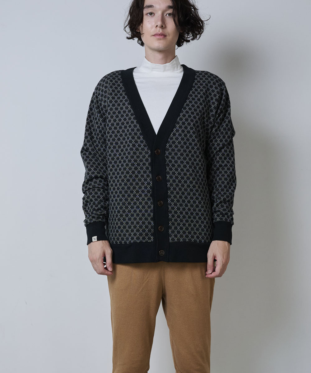 Negoro-Komonスウェットカーディガン【ジャガード裏毛】【コットン100
