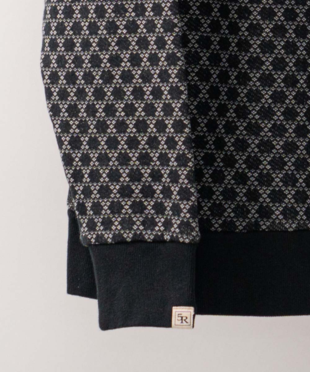 Negoro-Komonスウェットカーディガン【ジャガード裏毛】【コットン100%】