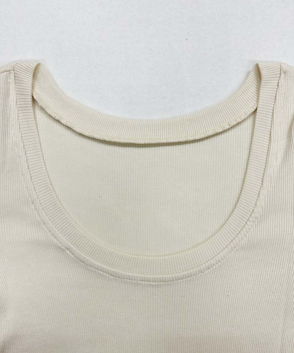 モイスト背中明き長袖メロウTシャツ【テレコ】
