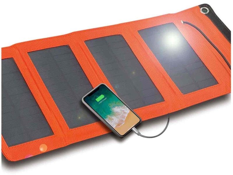 ポータブルソーラー充電器 AJ-NSOLAR7W OR | 防災用品,懐中電灯・多