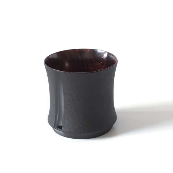 漆器 湯のみ入れ 鶴と太陽の彫刻 漆器 湯のみ入れ 鶴と太陽の彫刻