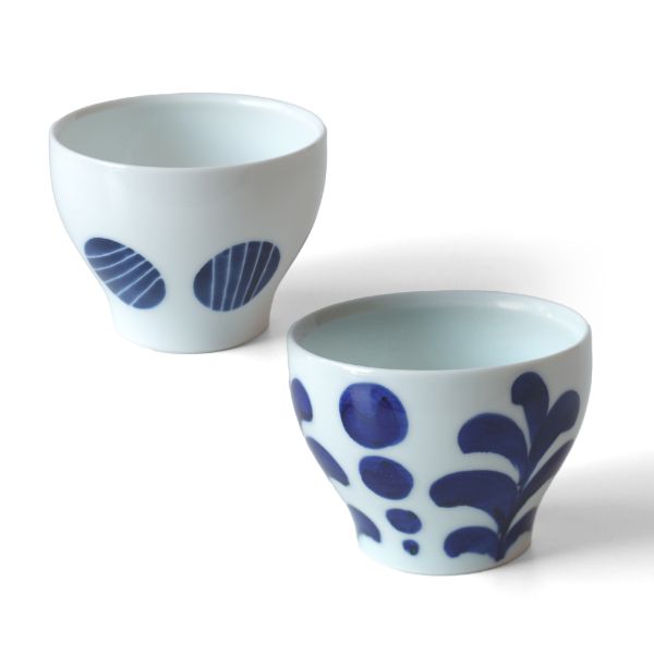 波佐見焼 古染付煎茶碗ペアセット - 光春窯（コウシュンガマ