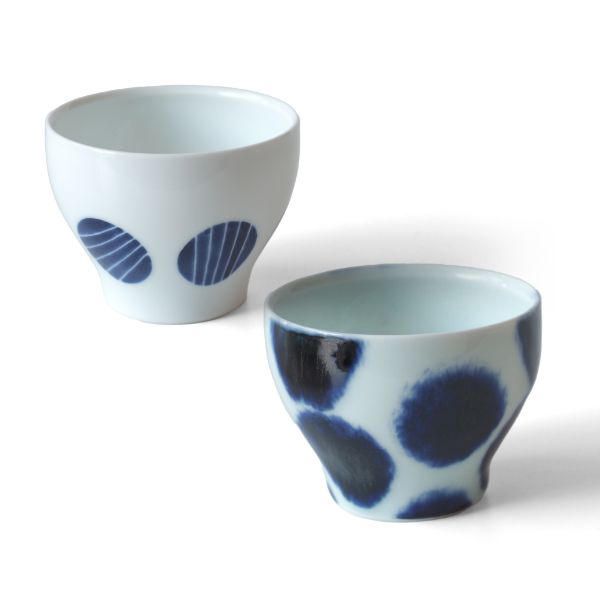 波佐見焼 古染付煎茶碗ペアセット - 光春窯（コウシュンガマ