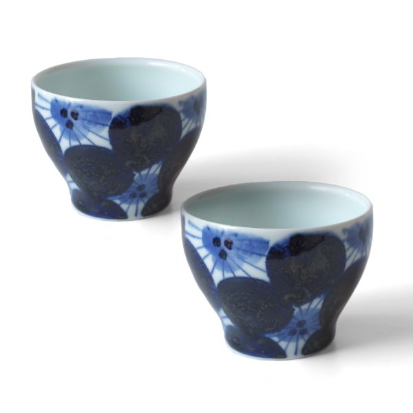 波佐見焼 古染付煎茶碗ペアセット - 光春窯（コウシュンガマ