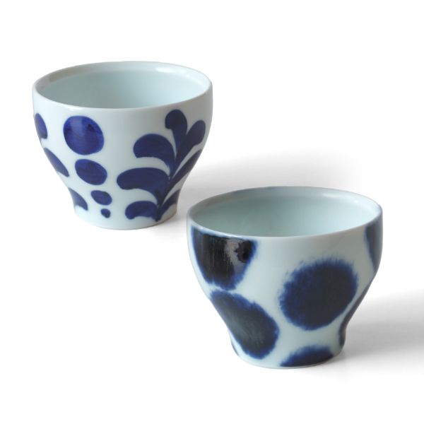 波佐見焼 古染付煎茶碗ペアセット - 光春窯（コウシュンガマ