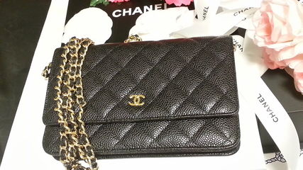 おトク情報がいっぱい! CHANEL チェーンウォレット キャビアスキン 通販卸売り CHANEL チェーンウォレット ショルダーバッグ