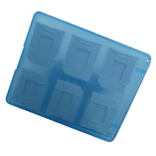 SD/microSD メモリーカード収納ケース 12枚収納用(ブルー) HD-MCCASE12PCLBL