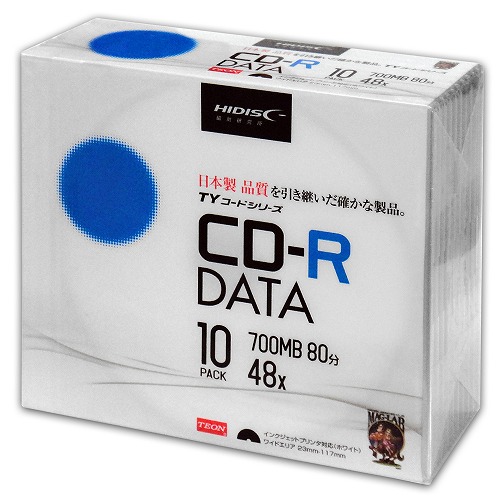 HIDISC CD-R データ用 48倍速 700MB  5mmスリムケース 10枚