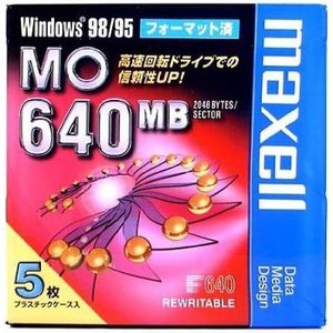 【アウトレット】マクセル 3.5インチ MOディスク 640MB 5枚パック Windowsフォーマット済