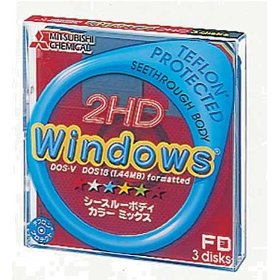 【アウトレット】  三菱化学 3.5インチフロッピーディスク  1.44MB Windowsフォーマット済 3枚