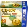 【アウトレット】 マクセル CD-RW 700MB 1-4倍速 10枚 インクジェットプリンター対応  ホワイト 7mm厚ケース**|CD|記録メディア