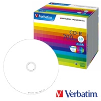 【お取り寄せ】 Verbatim CD-R データ用 700MB 48倍速対応 20枚 5mm スリムケース入り ホワイトワイドタイプ インクジェットプリンタ対応