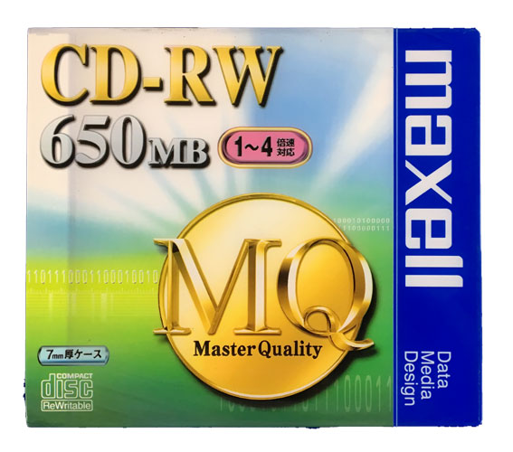 【アウトレット】 マクセル データ用 CD-RW MQシリーズ くり返し記録用 650MB 1-4倍速対応 1枚 CDRW74MQ.1P**