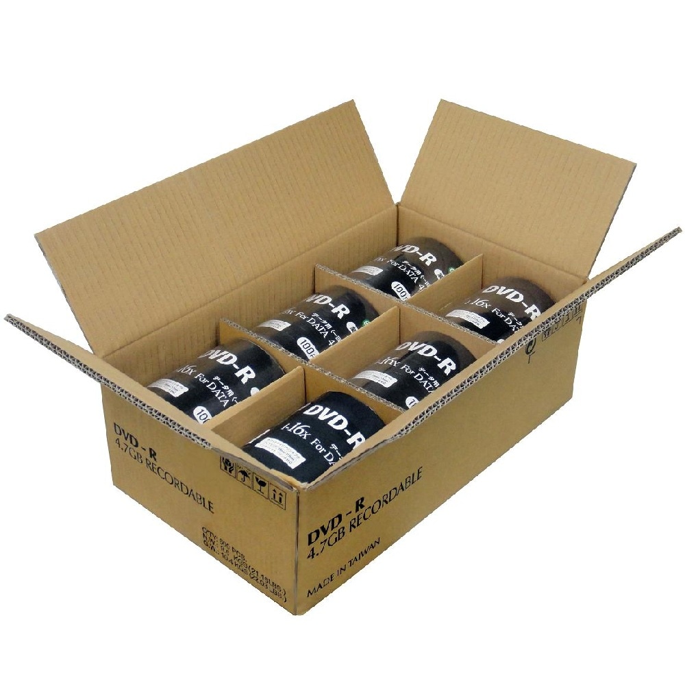 【業務用パック600枚セット】DVD-R for DATA 4.7GB 1回記録 データ用 100枚シュリンクecoパック×6個 1-16倍速対応 ホワイトワイドプリンタブル DR47JNP100_BULK