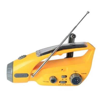 防災手回しラジオライト＆LED SOS点滅機能｜多機能＋FM／AM／USB充電＆スマホ対応