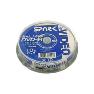 【アウトレット】まとめ買い！箱売り品！ SPARK データ・アナログ録画用 DVD-R 120分 10枚 x 30個セット(300枚)**|DVD-R アナログ録画用（データ用）4倍速|アウトレット