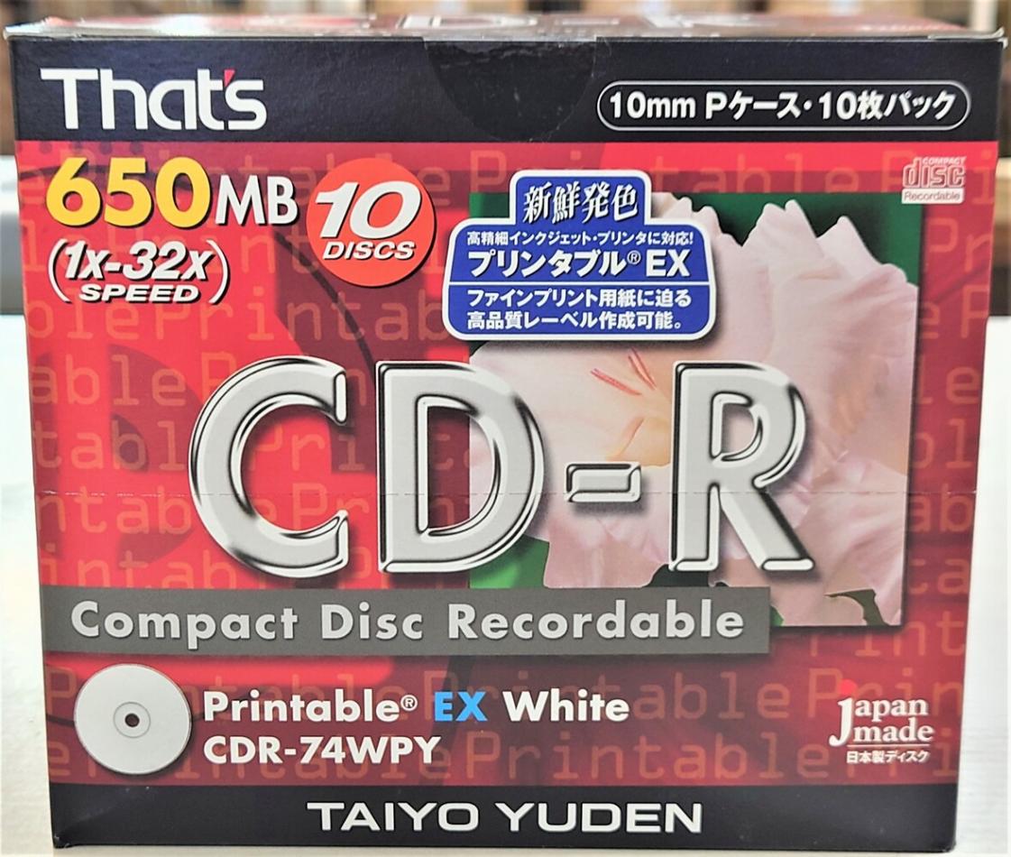 That's 「THE 日本製」 太陽誘電 CD-R データ用 700MB 48倍速対応 50枚