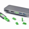HIDISC SmartKeeper ESSENTIALシリーズ ディスプレイポート ロックアダプタ 4個 プラス ロック解除キー(Lock Key Mini) セット グリーン HDDL04PKGN