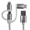 【リファビッシュ】1本で3役 Lightning, microUSB, Type-C, USBケーブル 3 in 1 ,1m ホワイト,高速充電 2.4A対応 3IN1WH [返品交換不可]|Ligh
