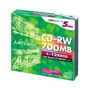 三菱化学メディア CD-RW 700MB×5枚 シルバー **