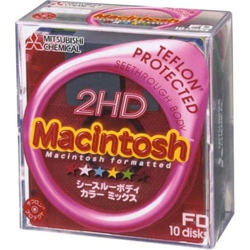 【訳あり】三菱化学メディア 3.5インチ 2HDフロッピーディスク 10枚パック　Macintoshフォーマット　カラーミックス 2HDM10SM**