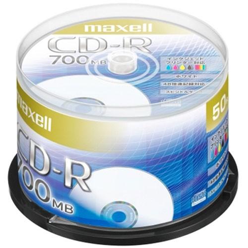 マクセル maxell データ用 CD-R 48倍速対応 インクジェットプリンター対応（ノンワイド） 700MB 50枚 CDR700S.PNW50SP|CD|記録メディア