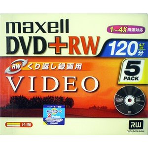 【50枚まとめ買い】【アウトレット】 MAXELL DVD+RW 繰り返し録画用 アナログ放送用 4.7GB 4倍速対応 プラケース入り ノンプリンタブル 5枚×10パック