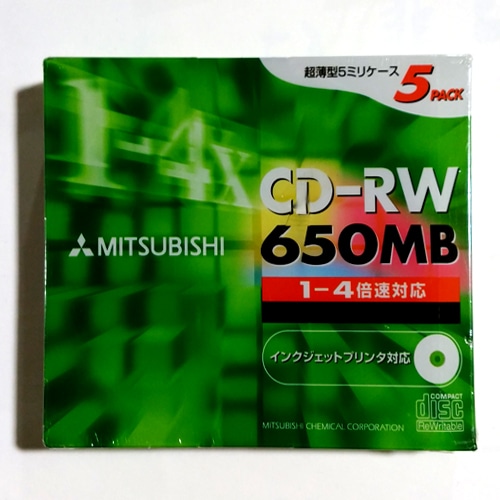 【100枚まとめ買い】【アウトレット】三菱化学メディア CD-RW 1-4倍速対応 650MB インクジェットプリンタ対応 5枚×20パック