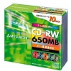 【100枚まとめ買い】【アウトレット】三菱化学メディア CD-RW 650MB カラーMIX 10枚×10パック|CD-RW|アウトレット