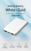 【リパック品】 コンパクトスリム急速充電 モバイルバッテリー 5000mAh ホワイトxゴールド R-HWAT50BM-2ADDH