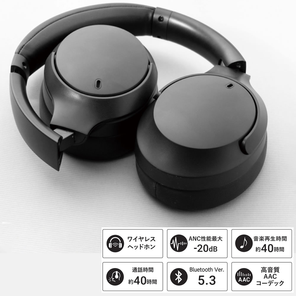 HIDISC ANCアクティブノイズキャンセリング ワイヤレスヘッドホン