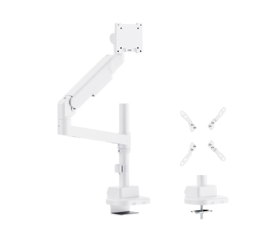 Future-Proof ポール取付式ガススプリングモニターアーム（24〜57インチ・最大27kg・VESAアダプター付属）
