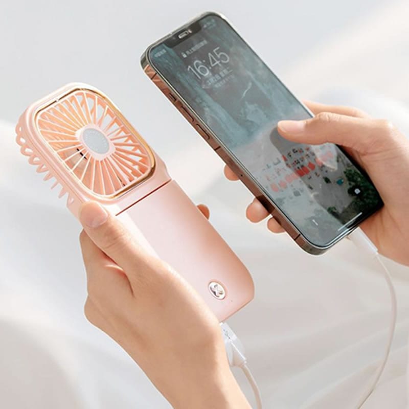 モバイルバッテリーにもなるハンディファン｜3段階風量調整＆3000mAh大容量