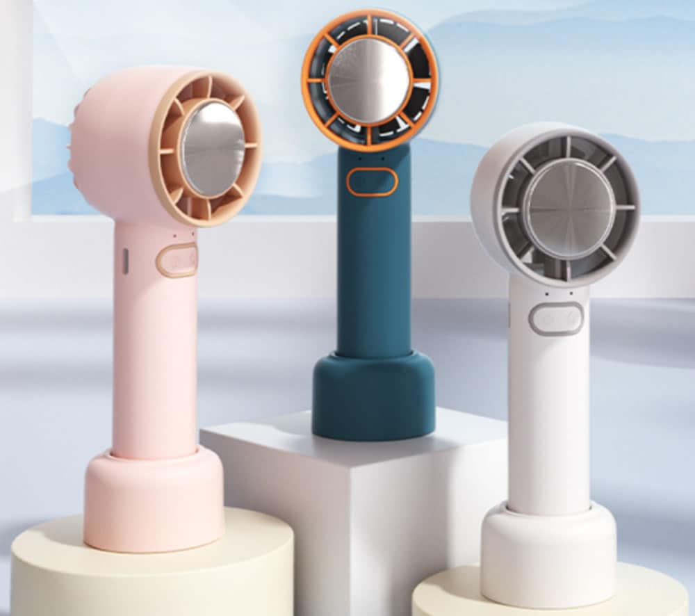 冷却プレート付きハンディファン｜ひんやり冷感＆強力送風・2000mAh充電式で夏の暑さ対策に
