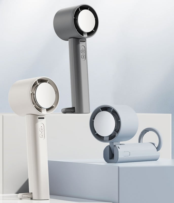 冷却プレート付きハンディファン｜ひんやり冷感＆3段階風量・2000mAh充電式で夏の暑さ対策に