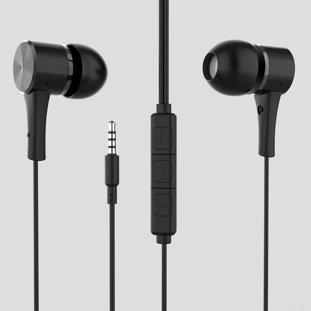 HIDISC 有線イヤホン 3.5mm ブラック｜通話対応・リモコン付き・絡みにくいTPEケーブル採用 HD-WEHP35M12BK