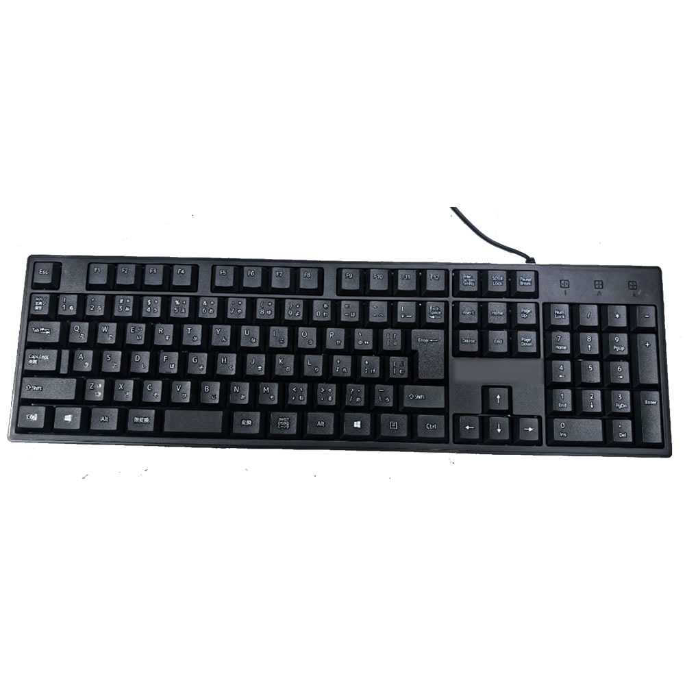 JPレイアウト有線キーボード｜テンキー付き・耐久性の高いシルク印刷フォント・1.5mケーブル