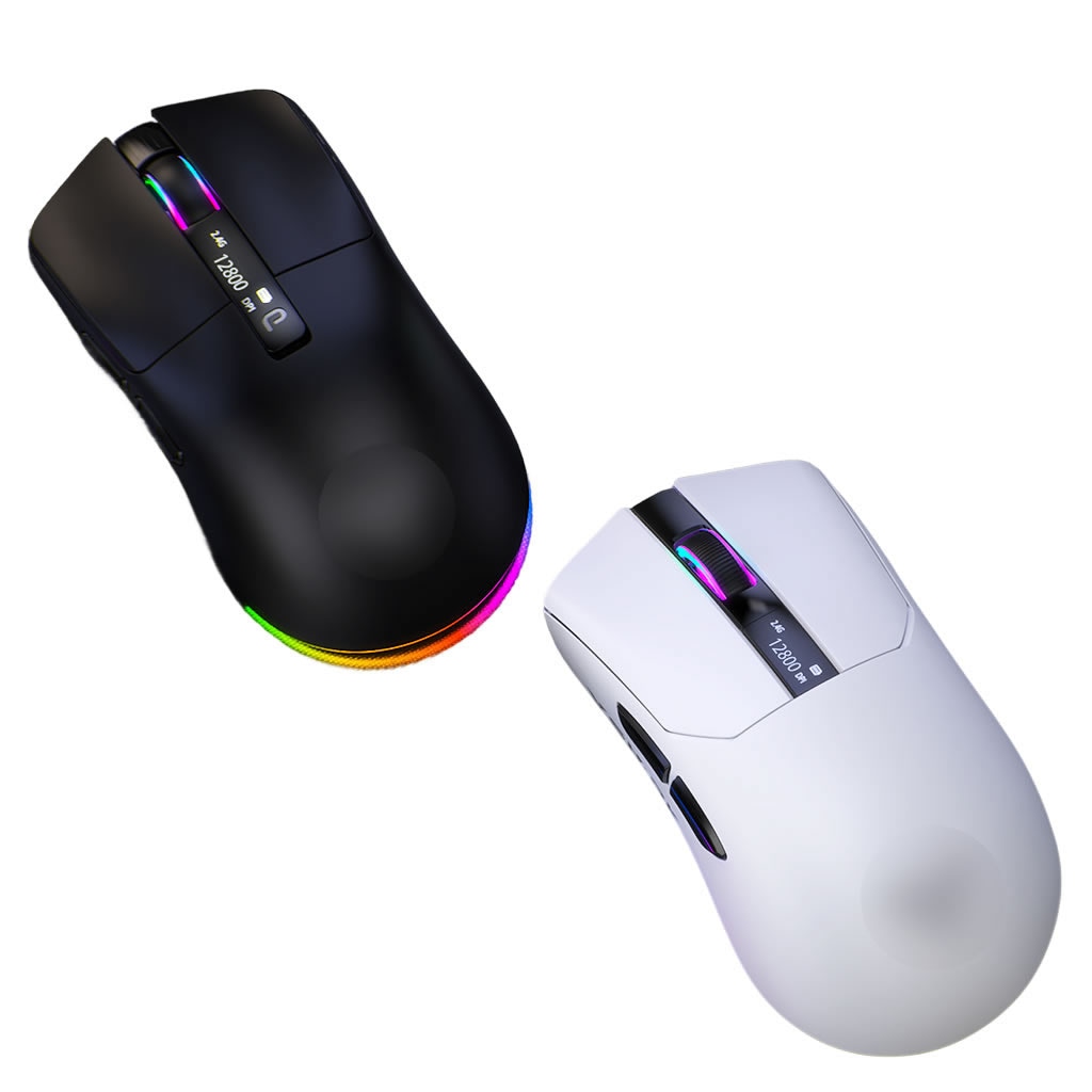 ゲーミングマウス PAW3311センサー搭載 超高速12,800DPI LCDディスプレイ ワイヤレス・Bluetooth対応 軽量設計