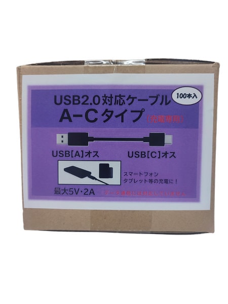 【100個セット】USB Type-Cケーブル（AtoC） R-TCC026BK