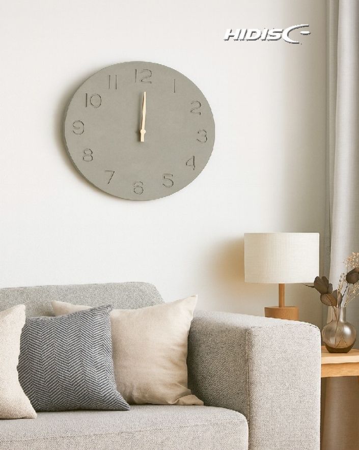 【リファービッシュ】 HIDISC 木製ボード ウォールクロック グレー R-HDCLMDF-S