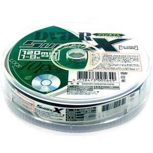 【200枚まとめ買い】SuperX 8倍速 DVD-R 10枚スピンドル アナログ録画用 プリンタブル SX DVR120 8XPW10 20個セット**