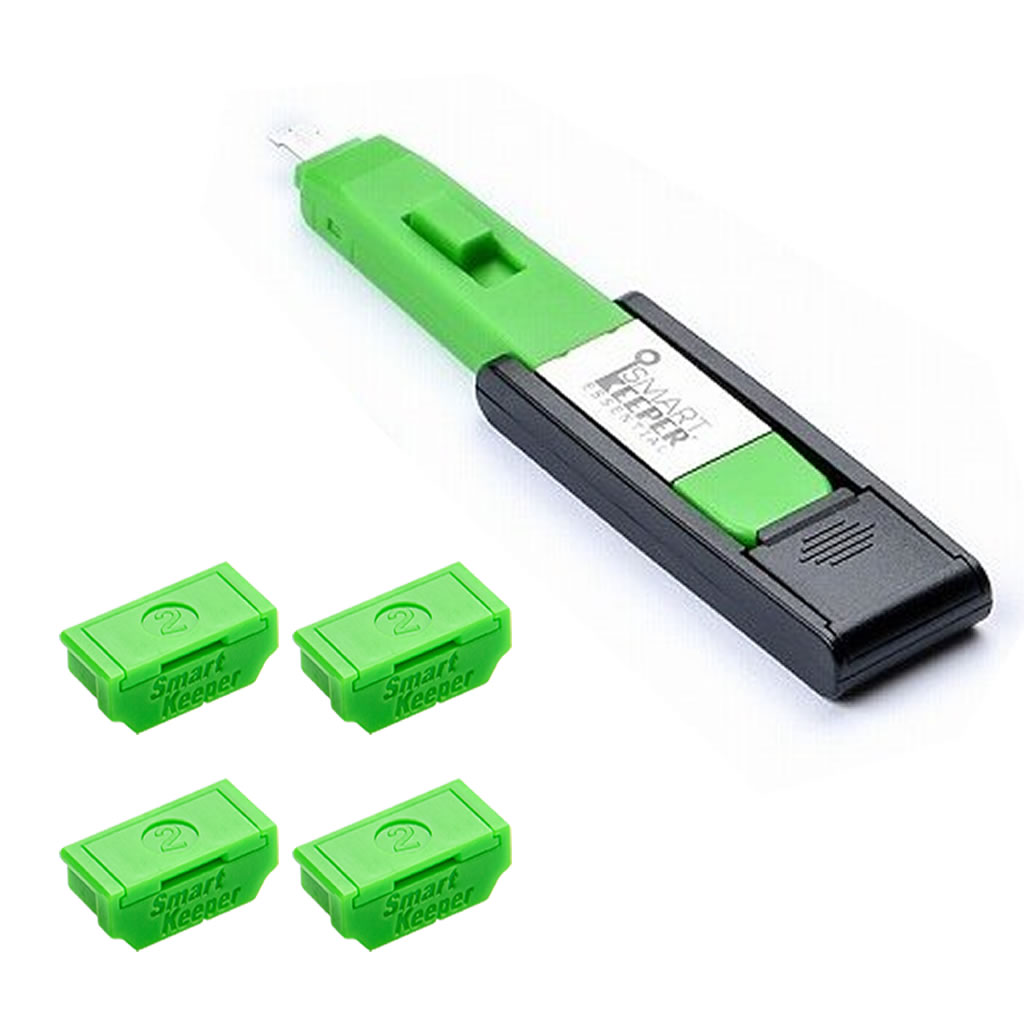HIDISC SmartKeeper ESSENTIALシリーズ HDMIポートロックx4、ロックキー グリーン|SMART KEEPER ポートブロッカー|サイバーセキュリティ製品