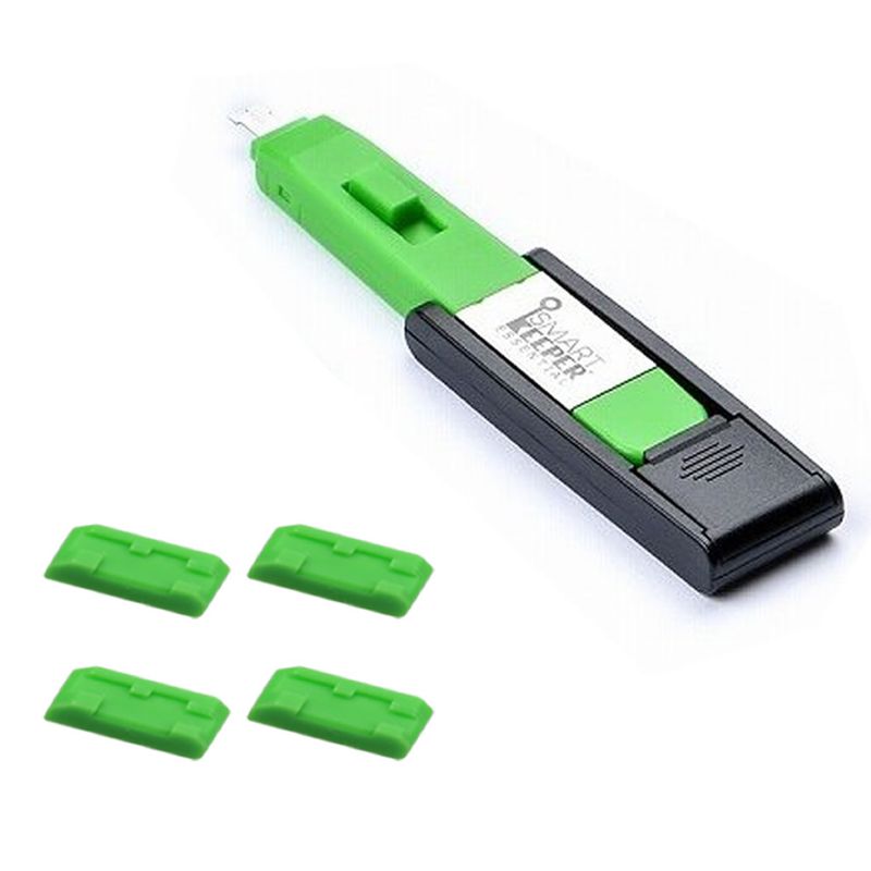 HIDISC SmartKeeper ESSENTIALシリーズ ミニHDMIポートロックx4 ロックキー グリーン HDMHMD04PK