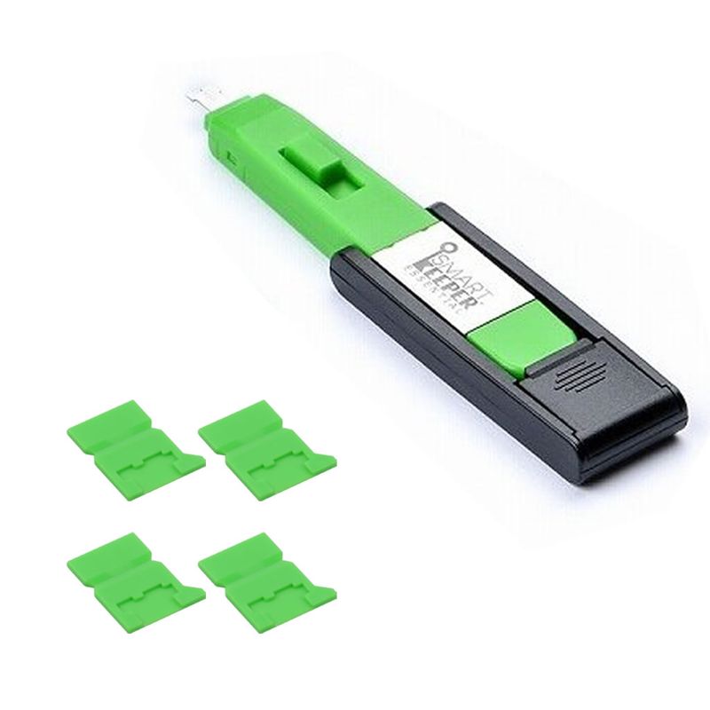 HIDISC SmartKeeper ESSENTIALシリーズ マイクロSDポートロックx4 ロックキー グリーン HDMSD04PK